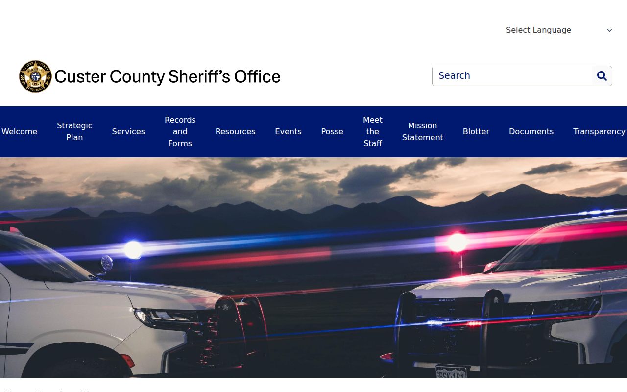 Custer County warrant search records request route