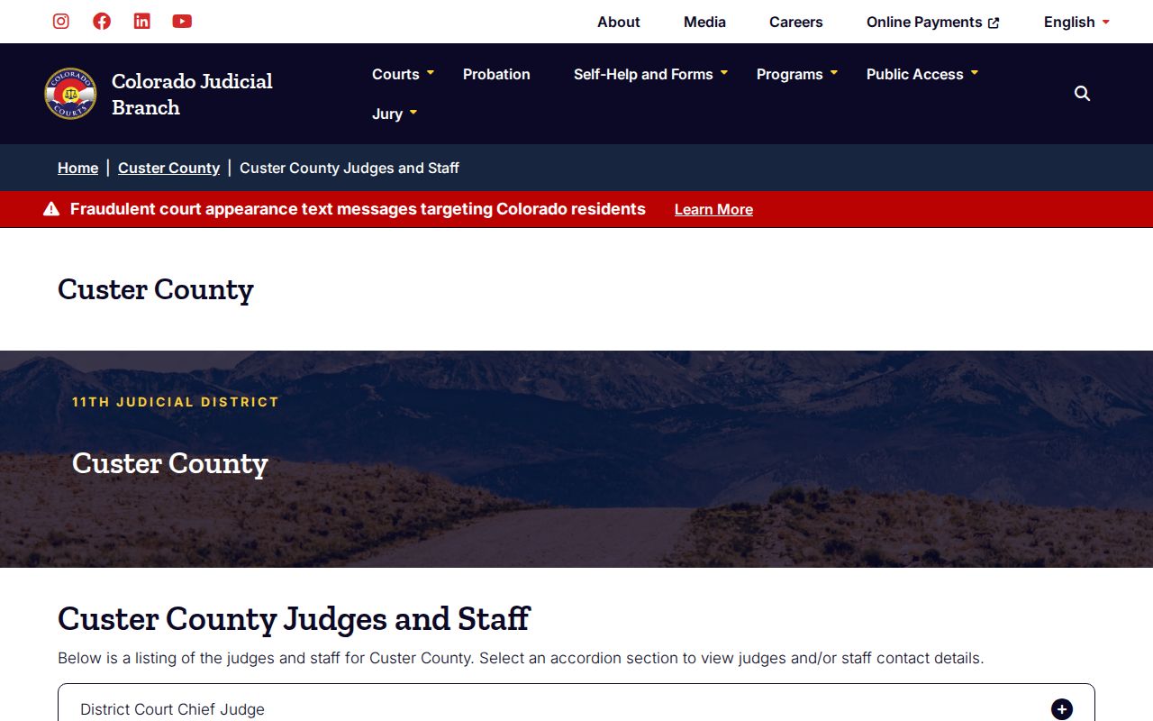 Custer County active warrants sheriff contact context